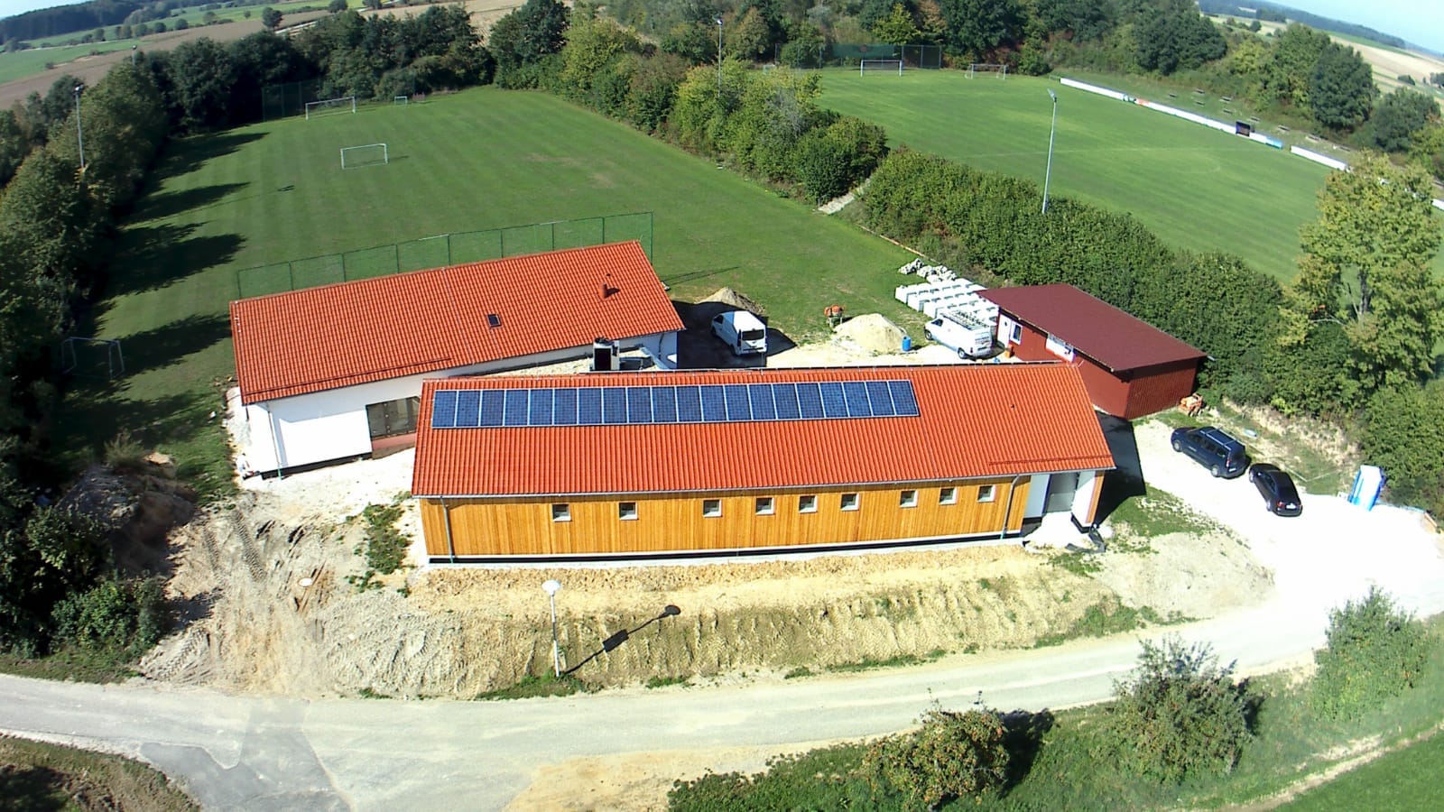 Luftbild Gemeinschafts- und Sporthaus Großmuß