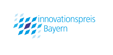 Logo Innovationspreis Bayern mit blauen Rauten