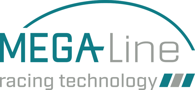 Mega Line Logo transparent auf schwarz 768x357